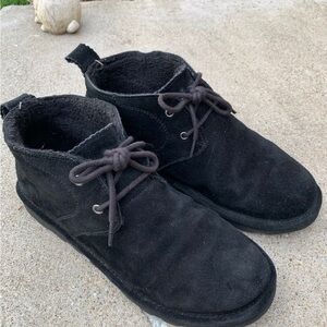 Black BEARPAW Women's 9 boots Skye SUADE Chukka Bootie sherpa lined WATERPROOF